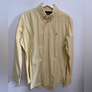 Ralph Lauren 100% Cotton Men's Yellow Long-Sleeve Button-Up Shirt